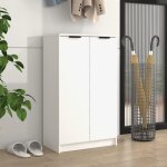 Vidaxl armoire � chaussures blanc 59x35x100 cm bois ding�nierie 811439