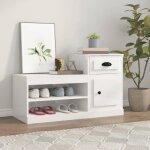 Vidaxl armoire à chaussure blanc brillant 100x42x60 cm bois ingénierie 816418 Vidaxl armoire à chaussure blanc brillant 100x42x60 cm bois ingénierie 816418
