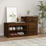 Vidaxl armoire � chaussures ch�ne marron 100x42x60cm bois ding�nierie 816423
