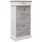 Vidaxl armoire  chaussures gris 50 x 28 x 98 cm bois de paulownia