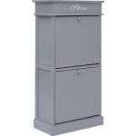 Vidaxl armoire  chaussures gris 50 x 28 x 98 cm bois de paulownia