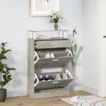 Vidaxl armoire  chaussures gris bton 63x24x104 cm bois dingnierie 342565