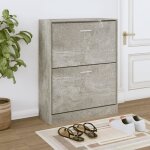 Vidaxl armoire � chaussures gris b�ton 63x24x81 cm bois ding�nierie 342559
