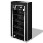 Vidaxl armoire  chaussures avec housse 58 x 28 x 106 cm tissu noir