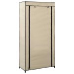 Vidaxl armoire � chaussures avec housse cr�me 58x28x106 cm tissu
