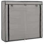 Vidaxl armoire à chaussures avec housse gris 115x28x110 cm tissu Vidaxl armoire à chaussures avec housse gris 115x28x110 cm tissu
