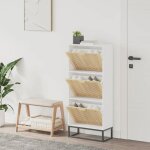 Vidaxl armoire � chaussures meuble � chaussures meuble de rangement porte - chaussures entr�e couloir ...