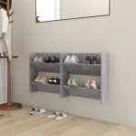 Vidaxl armoires � chaussures murales 2 pcs gris b�ton 60x18x60 cm