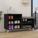 Vidaxl armoire  chaussures noir 102x36x60 cm bois dingnierie 819725