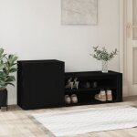 Vidaxl armoire  chaussures noir 130x35x54 cm bois dingnierie 816745