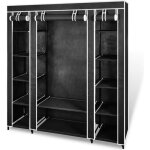 Vidaxl armoire avec compartiments et tiges 45 x 150 x 176 cm noir