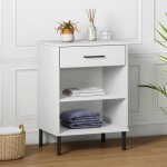 Vidaxl armoire console avec pieds en métal blanc bois pin massif oslo 351002 Vidaxl armoire console avec pieds en métal blanc bois pin massif oslo 351002