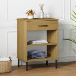 Vidaxl armoire console avec pieds en métal marron bois pin massif oslo 351000 Vidaxl armoire console avec pieds en métal marron bois pin massif oslo 351000