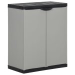 Armoire à déchets de jardin - vidaxl - gris et noir - 68x40x85 cm - pvc et pp Armoire à déchets de jardin - vidaxl - gris et noir - 68x40x85 cm - pvc et pp