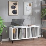 Vidaxl armoire  disques armoire latrale avec rangement meuble pour tourne - disque buffet de salon ...