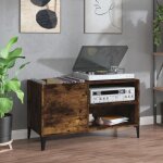 Vidaxl armoire  disques armoire latrale avec rangement meuble pour tourne - disque buffet de salon ...