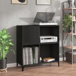 Vidaxl armoire  disques noir 845x38x89 cm bois dingnierie 831998