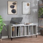 Vidaxl armoire  disques armoire latrale avec rangement meuble pour tourne - disque buffet de salon ...