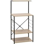 Vidaxl armoire � micro - ondes noir et ch�ne 60x396x123 cm agglom�r�