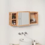 Vidaxl armoire  miroir 80x17x34 cm bois massif de noyer 350368