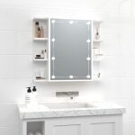 Vidaxl armoire � miroir avec led armoire murale armoire de salle de bain meuble de rangement armoire ...