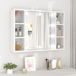 Armoire � miroir - vidaxl - 76x15x55 cm - led - bois ding�nierie - salle de bain