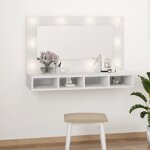 Vidaxl armoire  miroir avec led armoire murale armoire de salle de bain meuble de rangement armoire ...