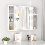 Armoire de miroir - vidaxl - 808861 - blanc brillant - led - 76x15x55 cm