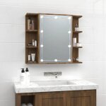 Vidaxl armoire  miroir avec led armoire de rangement miroir de maquillage meuble de salle de bain maison ...