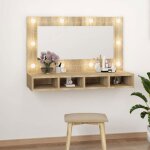 Armoire à miroir avec led - vidaxl - chêne sonoma - 90 cm - contemporain - design Armoire à miroir avec led - vidaxl - chêne sonoma - 90 cm - contemporain - design