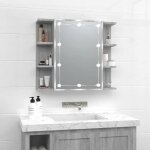 Vidaxl armoire  miroir avec led armoire de rangement miroir de maquillage meuble de salle de bain maison ...