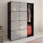 Vidaxl armoire modulable 9 compartiments noir et blanc meuble de rangement 240497