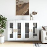 Vidaxl armoires murales 2 pcs blanc bois ding�nierie 3197897