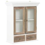 Vidaxl armoire murale blanc 49 x 22 x 59 cm bois massif