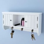 Vidaxl armoire murale pour cls et bijoux avec portes et crochets