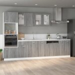 Vidaxl armoire de plancher armoire de cuisine tablette de rangement organisateur intrieur sonoma gris ...