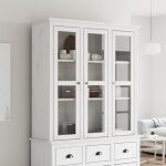 Vidaxl armoire avec portes vitr�es bodo blanc bois de pin massif 355077