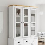 Vidaxl armoire avec portes vitr�es bodo blanc marron bois pin massif 355078