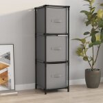 Vidaxl armoire de rangement 3 tiroirs en tissu gris 34x34x101 cm acier 337253