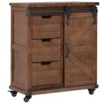 Vidaxl armoire de rangement bois de sapin massif 64x335x75 cm marron