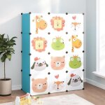 Vidaxl armoire de rangement pour enfants avec 12 cubes bleu pp 340580