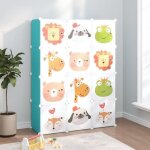 Vidaxl armoire de rangement pour enfants avec 12 cubes vert pp 340579