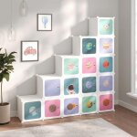 Vidaxl armoire de rangement pour enfants avec 15 cubes blanc pp 340575