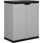 Armoire de rangement - vidaxl - 340981 - gris / noir - 68x40x85 cm - avec serrure de scurit
