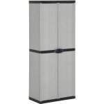 Armoire de rangement - vidaxl - 340983 - 3 étagères - gris / noir - 68x40x168cm Armoire de rangement - vidaxl - 340983 - 3 étagères - gris / noir - 68x40x168cm