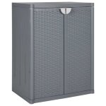 Vidaxl armoire de rangement de jardin gris 65x45x88 cm pp rotin 364062