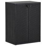 Vidaxl armoire de rangement de jardin noir 65x45x88 cm pp rotin 151236
