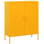 Vidaxl armoire de rangement jaune moutarde 80x35x1015 cm acier