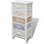 Vidaxl armoire de rangement en style franais 5 tiroirs bois