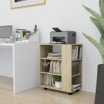 Vidaxl armoire � roulettes ch�ne sonoma 60x35x75 cm agglom�r�